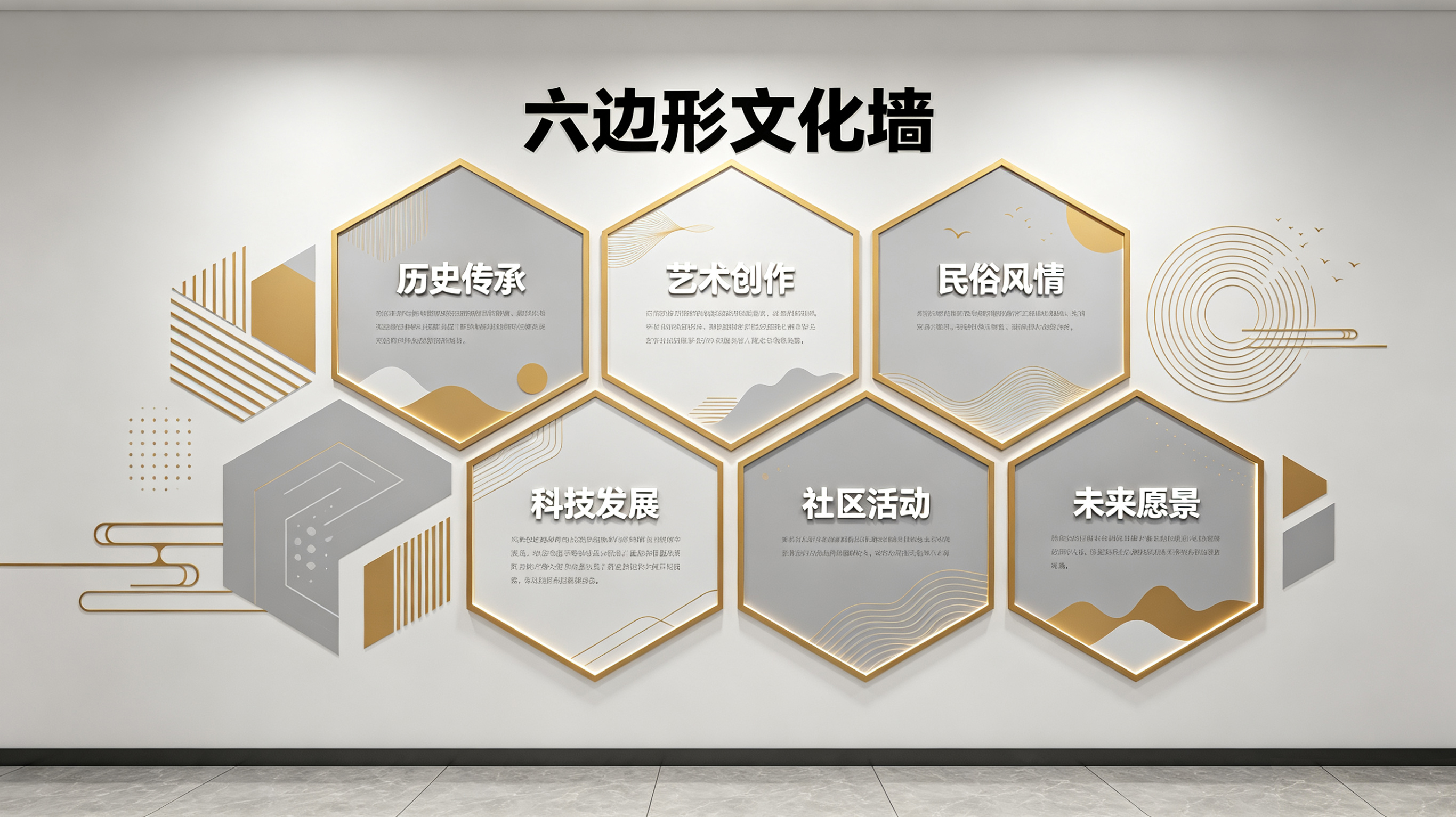 许昌企业文化墙 | 六边形信息美学